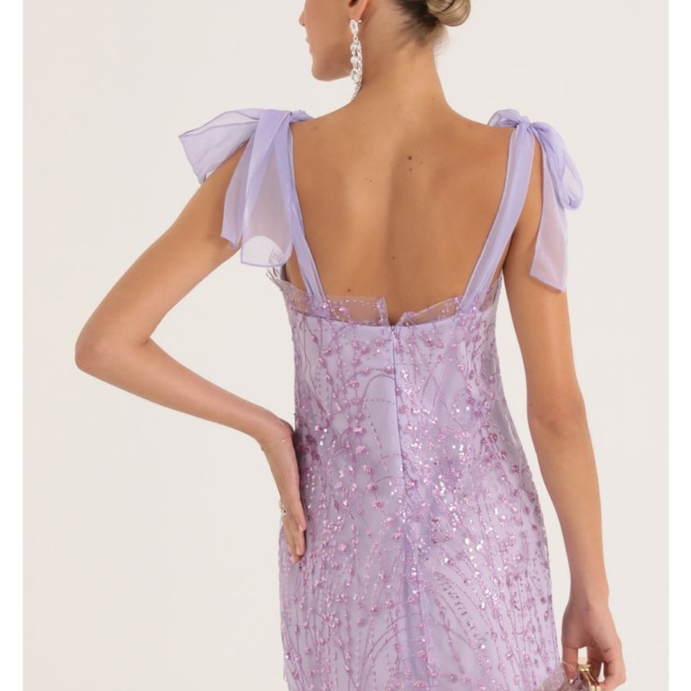 Purple Lucy in the Sky Mariama Tulle Sequin Mini Dress